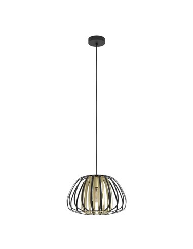 Luminária pendente de teto com cúpula em latão e preto Ø375mm ENCINITOS, E27 (não incl.)