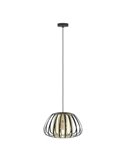 Lámpara de techo colgante con pantalla latón y negra Ø375mm ENCINITOS, E27 (no incl.)