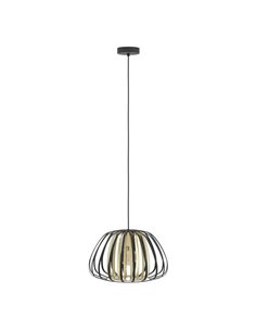 Lámpara de techo colgante con pantalla latón y negra Ø375mm ENCINITOS, E27 (no incl.)