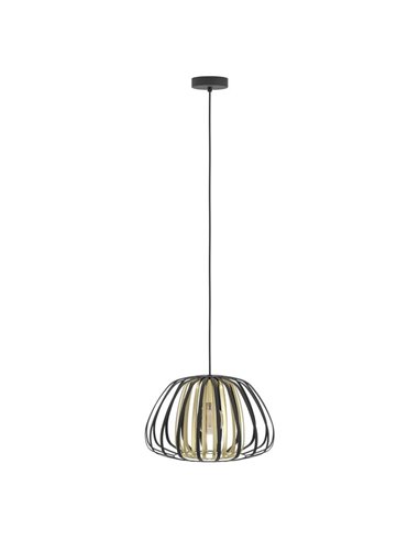 Lámpara de techo colgante con pantalla latón y negra Ø375mm ENCINITOS, E27 (no incl.)
