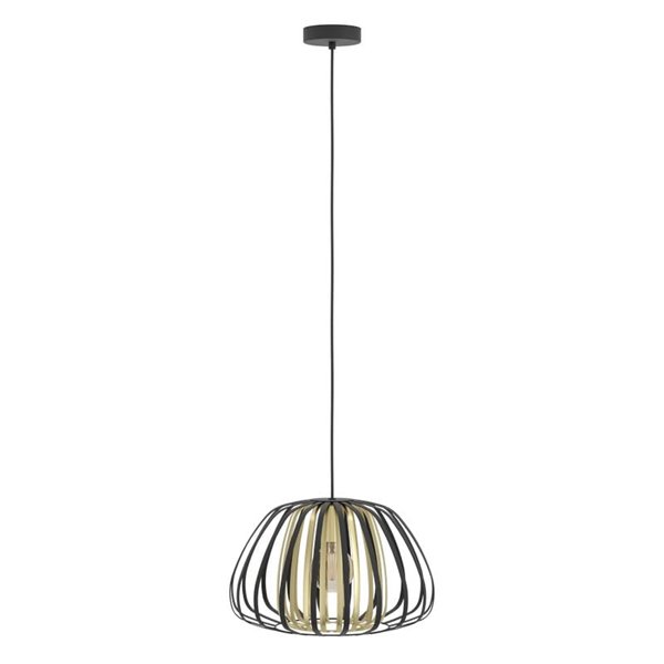 Lámpara de techo colgante con pantalla latón y negra Ø375mm ENCINITOS, E27 (no incl.)