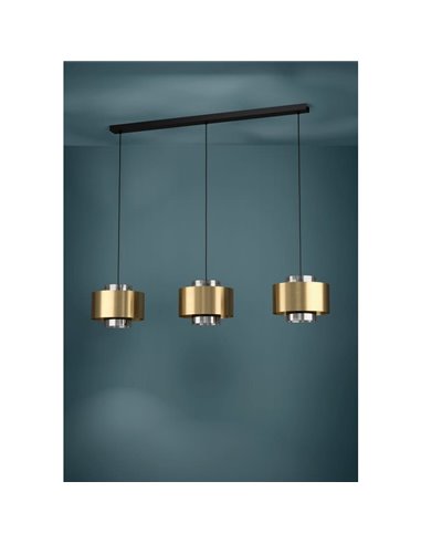 Lámpara de techo colgante con 3 pantallas de metal oro DUGLIA, 3xE27 (no incl.)