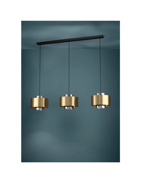 Lámpara de techo colgante con 3 pantallas de metal oro DUGLIA, 3xE27 (no incl.)