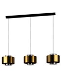 Lámpara de techo colgante con 3 pantallas de metal oro DUGLIA, 3xE27 (no incl.)