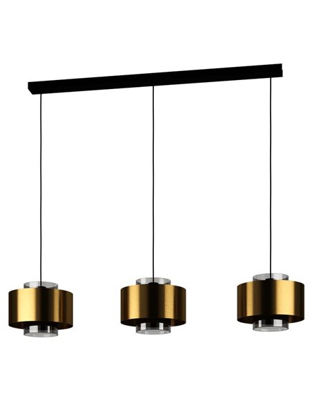 Lámpara de techo colgante con 3 pantallas de metal oro DUGLIA, 3xE27 (no incl.)