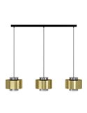 Lámpara de techo colgante con 3 pantallas de metal oro DUGLIA, 3xE27 (no incl.)