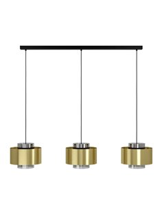 Lámpara de techo colgante con 3 pantallas de metal oro DUGLIA, 3xE27 (no incl.)