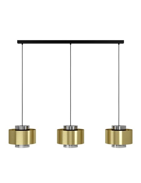 Lámpara de techo colgante con 3 pantallas de metal oro DUGLIA, 3xE27 (no incl.)