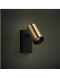 Aplique LED de pared con foco orientable oro y negro CUMARIBO, GU10 incluida, luz blanca 4,5W 