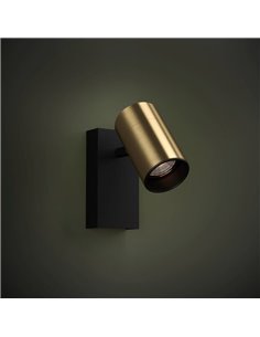 Applique LED CUMARIBO dorée et noire avec spot orientable, GU10 inclus, lumière blanche 4,5 W 2