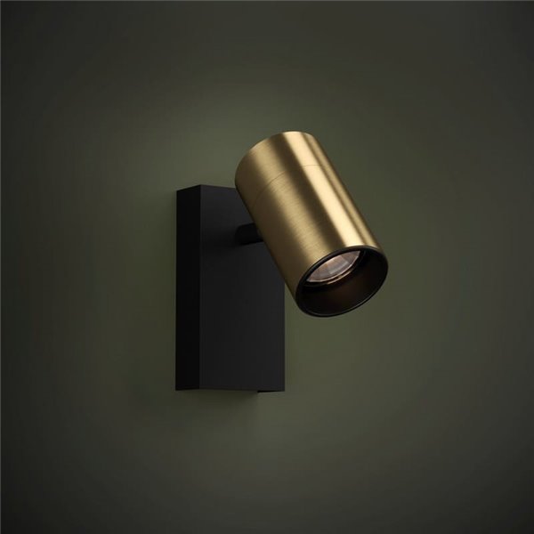 Aplique de parede LED CUMARIBO dourado e preto com foco ajustável, GU10 incluído, luz branca de 4,5 W