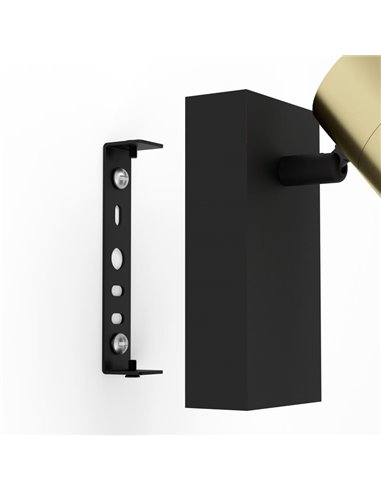 Applique LED CUMARIBO dorée et noire avec spot orientable, GU10 inclus, lumière blanche 4,5 W
