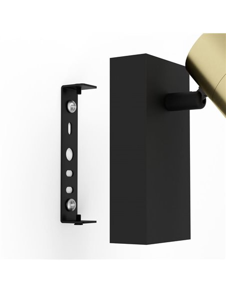 Aplique LED de pared con foco orientable oro y negro CUMARIBO, GU10 incluida, luz blanca 4,5W 