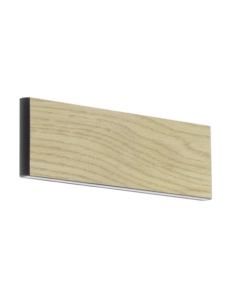 Aplique de pared LED rectangular con chapa de roble CLIMENE, 2x4,2W 3000K 1000Lm
