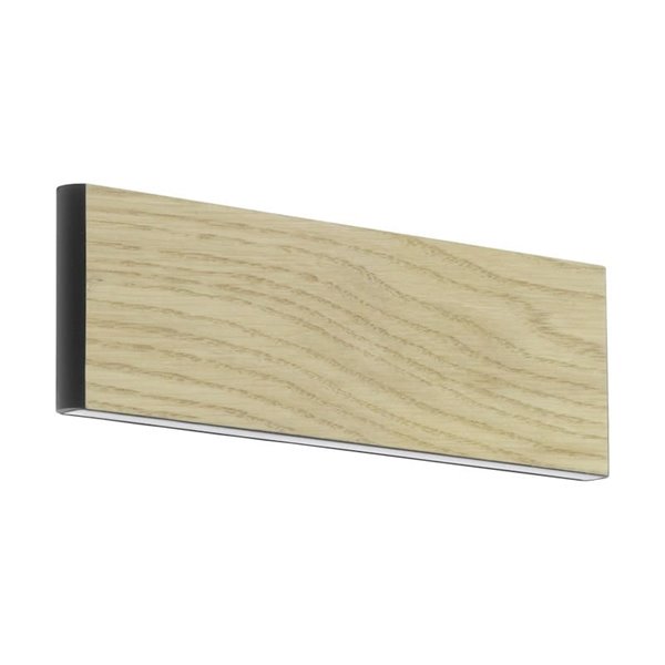 Aplique de pared LED rectangular con chapa de roble CLIMENE, 2x4,2W 3000K 1000Lm