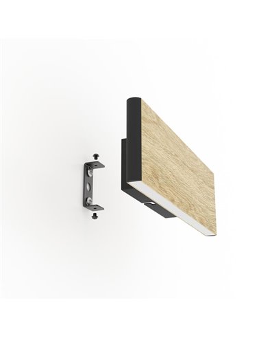 Aplique de pared LED rectangular con chapa de roble CLIMENE, 2x4,2W 3000K 1000Lm