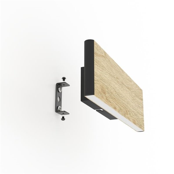 Aplique de pared LED rectangular con chapa de roble CLIMENE, 2x4,2W 3000K 1000Lm