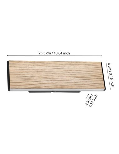 Aplique de pared LED rectangular con chapa de roble CLIMENE, 2x4,2W 3000K 1000Lm