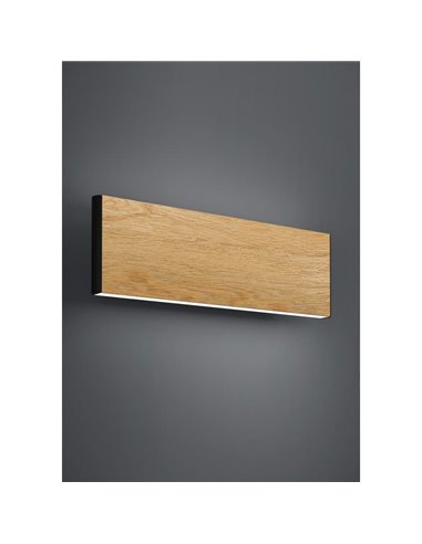 Aplique de pared LED rectangular con chapa de roble CLIMENE, 2x4,2W 3000K 1000Lm