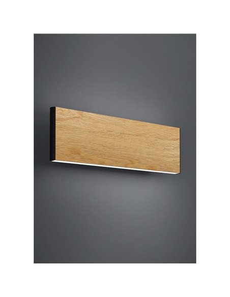 Aplique de pared LED rectangular con chapa de roble CLIMENE, 2x4,2W 3000K 1000Lm
