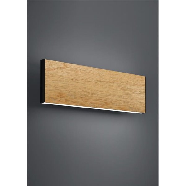 Aplique de pared LED rectangular con chapa de roble CLIMENE, 2x4,2W 3000K 1000Lm