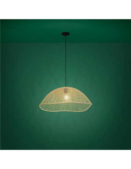 Luminária pendente com cúpula curva semicircular de vime SAMBUCONA, E27 (não incl.)