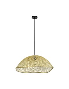 Luminária pendente com cúpula curva semicircular de vime SAMBUCONA, E27 (não incl.)