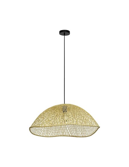 Luminária pendente com cúpula curva semicircular de vime SAMBUCONA, E27 (não incl.)