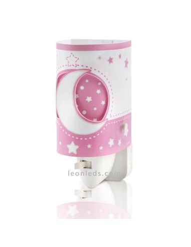 Quitamiedos Infantil LED Rosa Serie Moon Light con Estrellas y Lunas | LeonLeds Iluminación Infantil