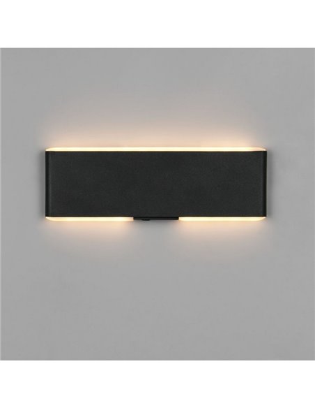Aplique LED Conchita, 22 cm, luz ascendente e descendente, 2W 200 lm, 2700 - 6500K, IP20, preto