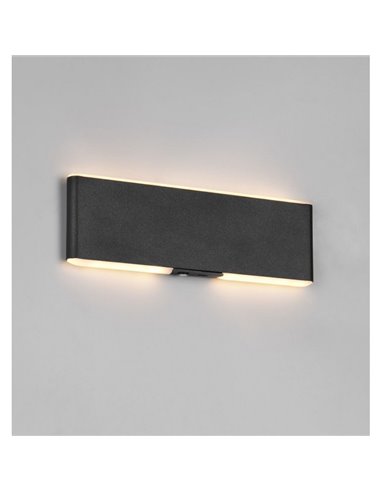 Aplique LED Conchita, 22 cm, luz ascendente e descendente, 2W 200 lm, 2700 - 6500K, IP20, preto