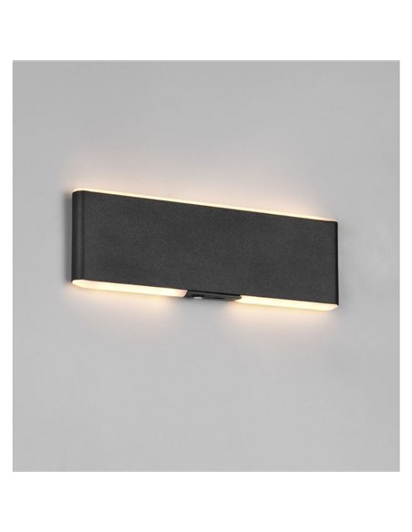 Aplique LED de pared CONCHITA 22cm luz arriba y abajo, 2W 200lm, 2700 - 6500K IP20 Negro