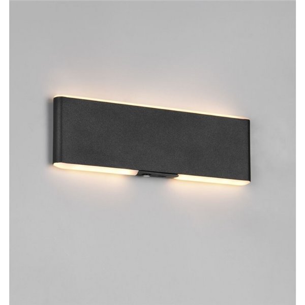 Aplique LED Conchita, 22 cm, luz ascendente e descendente, 2W 200 lm, 2700 - 6500K, IP20, preto