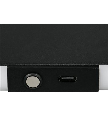 Aplique LED de pared CONCHITA 22cm luz arriba y abajo, 2W 200lm, 2700 - 6500K IP20 Negro