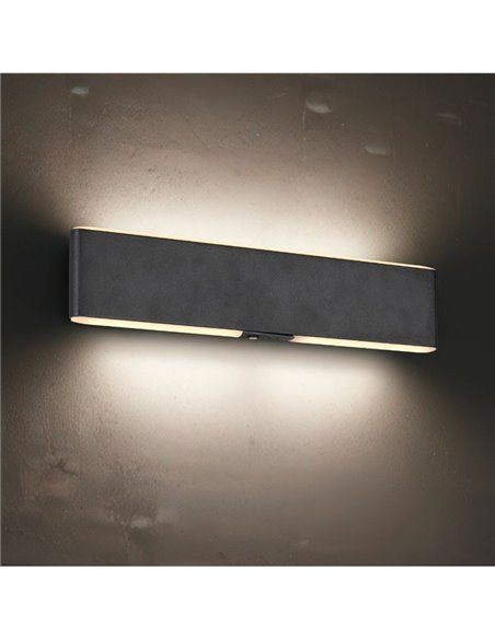 Aplique LED de pared CONCHITA rectangular 32cm 3W 300lm, 2700 - 6500K IP20 Negro