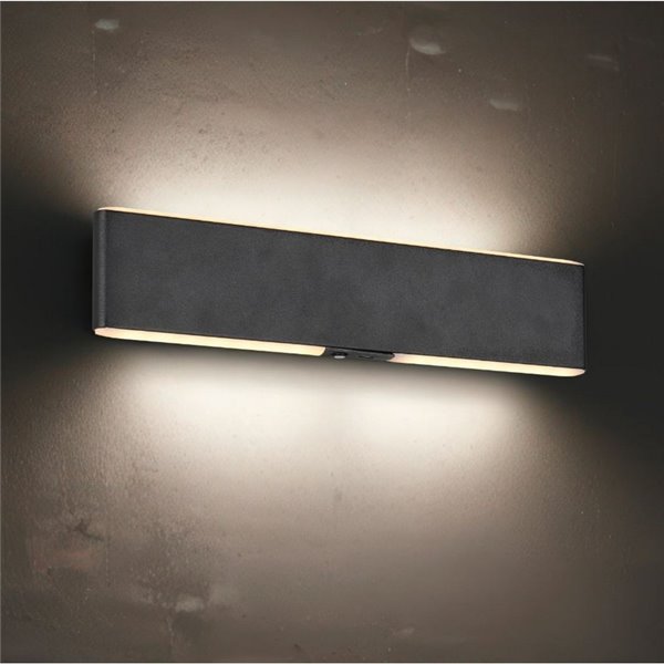 Aplique LED de pared CONCHITA rectangular 32cm 3W 300lm, 2700 - 6500K IP20 Negro