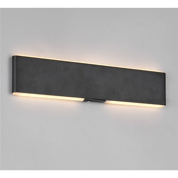 Aplique LED de pared CONCHITA rectangular 32cm 3W 300lm, 2700 - 6500K IP20 Negro
