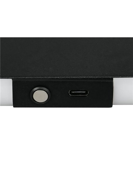 Aplique LED de pared CONCHITA rectangular 32cm 3W 300lm, 2700 - 6500K IP20 Negro