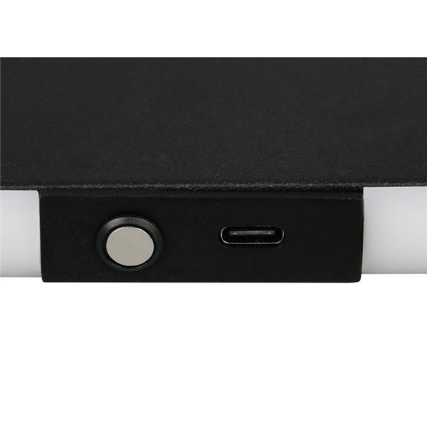 Aplique LED de pared CONCHITA rectangular 32cm 3W 300lm, 2700 - 6500K IP20 Negro