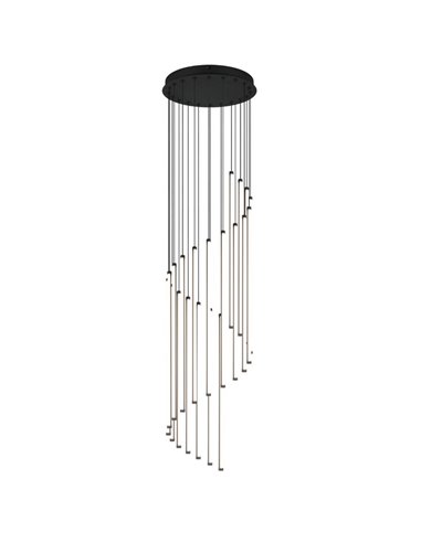 Luminária de teto LED BAXTER com luzes pendentes 70W 8300lm, 2300+3000+4000K IP20 preta