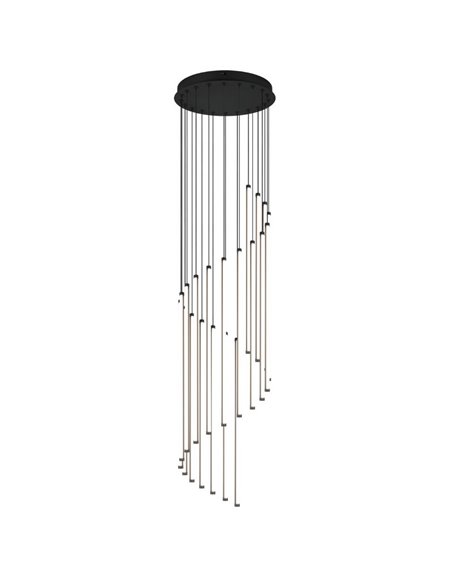 Lámpara de techo LED BAXTER con luces colgantes 70W 8300lm, 2300+3000+4000K IP20 Negro