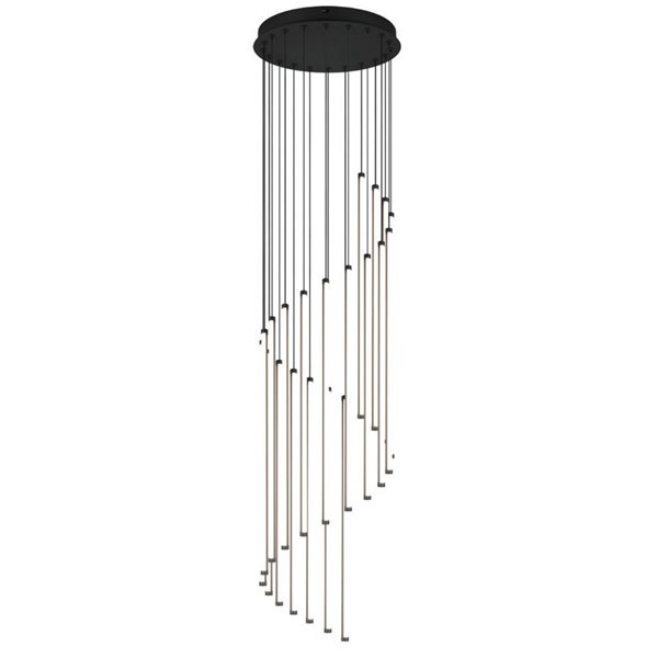 Plafonnier LED BAXTER avec suspensions 70 W 8 300 lm, 2 300 + 3 000 + 4 000 K IP20 Noir