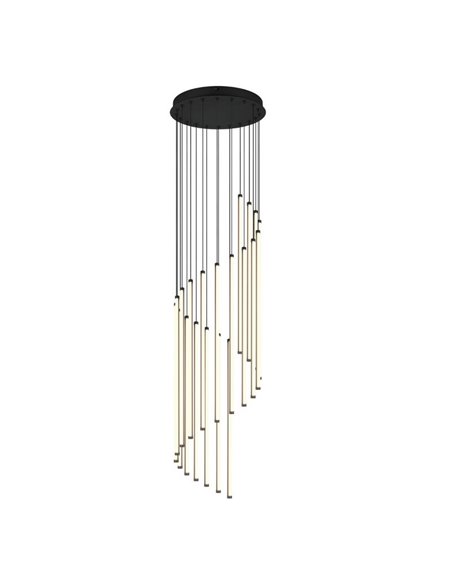 Lámpara de techo LED BAXTER con luces colgantes 70W 8300lm, 2300+3000+4000K IP20 Negro