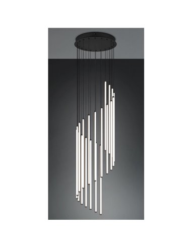 Plafonnier LED BAXTER avec suspensions 70 W 8 300 lm, 2 300 + 3 000 + 4 000 K IP20 Noir