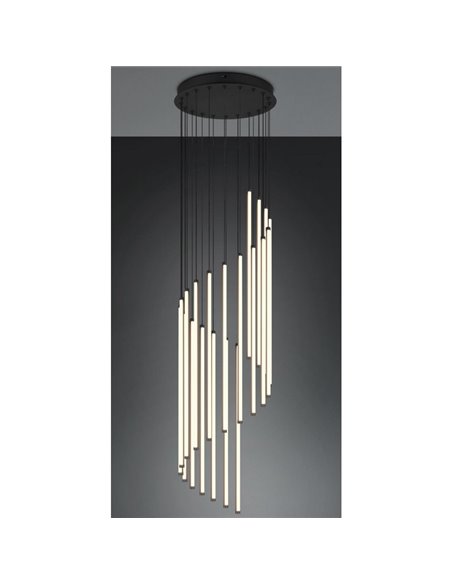 Plafonnier LED BAXTER avec suspensions 70 W 8 300 lm, 2 300 + 3 000 + 4 000 K IP20 Noir