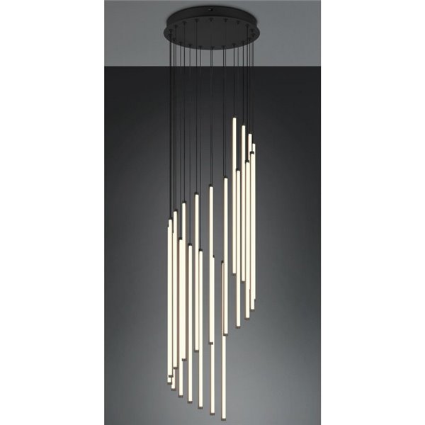 Plafonnier LED BAXTER avec suspensions 70 W 8 300 lm, 2 300 + 3 000 + 4 000 K IP20 Noir