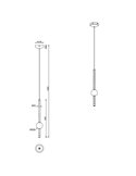 Lámpara de techo colgante LED 1 luz MELITA 6W 600lm, 2300+3000+4000K IP20 Negro