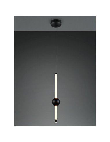 Lámpara de techo colgante LED 1 luz MELITA 6W 600lm, 2300+3000+4000K IP20 Negro