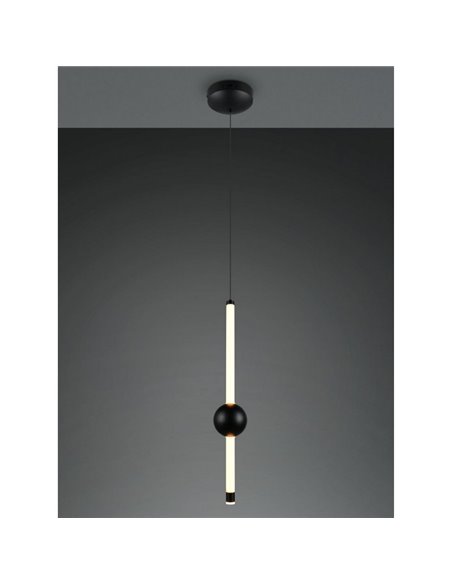 Lámpara de techo colgante LED 1 luz MELITA 6W 600lm, 2300+3000+4000K IP20 Negro