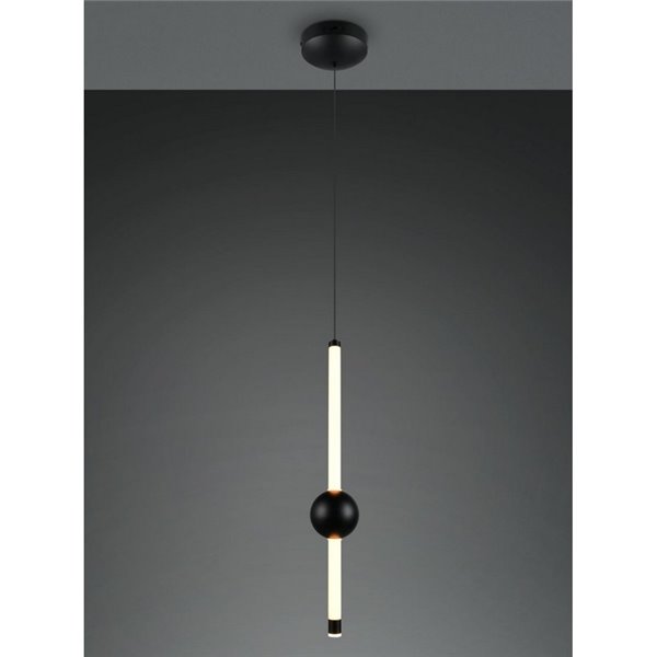 Suspension LED 1 lumière MELITA 6W 600lm, 2300+3000+4000K IP20 Noir